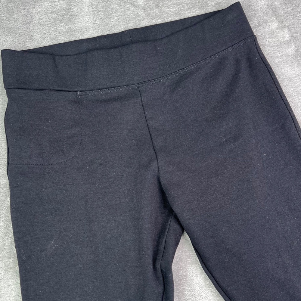 American Giant Ponte Kick Flare Pants Womens 6 Black Solid Stretch Pull On
